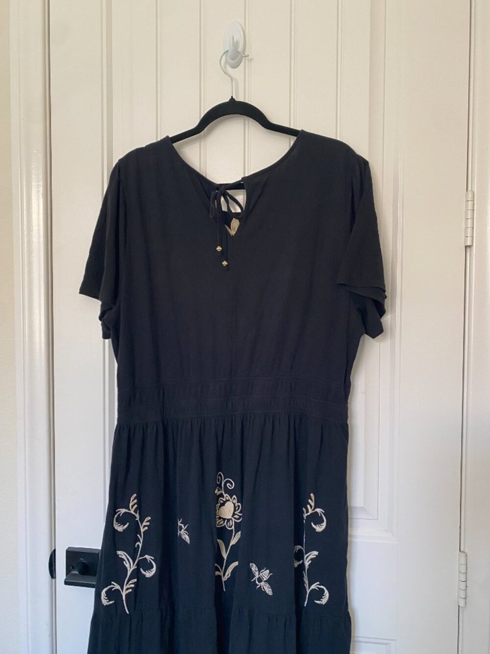 Johnny Was | Smocked Waist Tiered Maxi Dress in Black - Picture 9 of 12